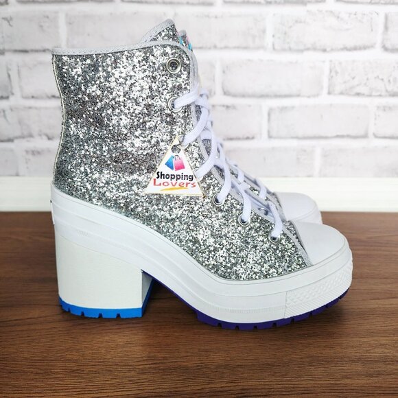 Rare CONVERSE CHUCK 70 DE LUXE 8.5 Men Shoes Heel Boots Platform Glitter A06028C - Picture 2 of 13